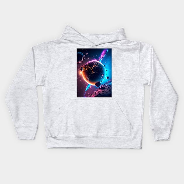 Mystical Universe, Chaotic Beauty Kids Hoodie by James Garcia